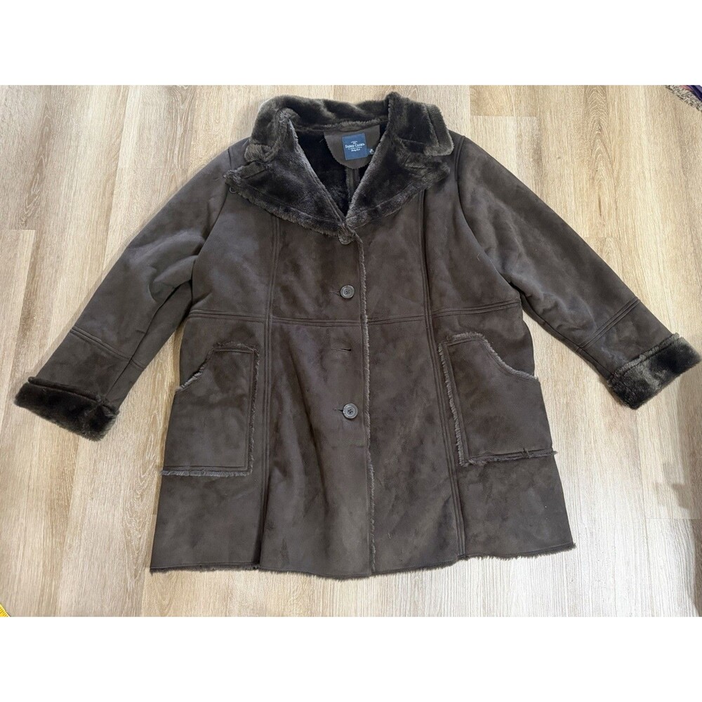 Y2K Faded Glory Faux Suede Brown Jacket Plus Size Women’s 3X